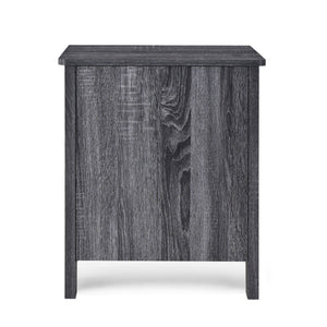 English Elm Toolless Assembly Two Drawer Nightstand Faux Wood Finish Modern Bedroom Storage 72038.00SONGRY