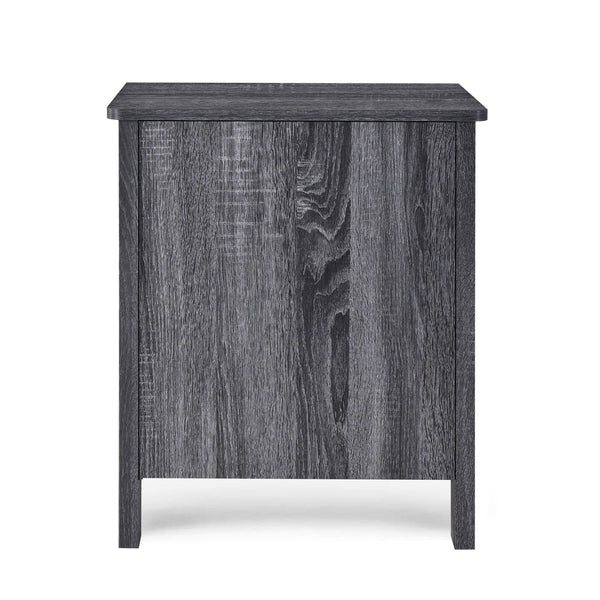 English Elm Toolless Assembly Two Drawer Nightstand Faux Wood Finish Modern Bedroom Storage 72038.00SONGRY