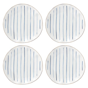 Lenox Blue Bay Stripes 4-Piece Dinner Plate Set Blue, WHITE PORCELAIN 895695