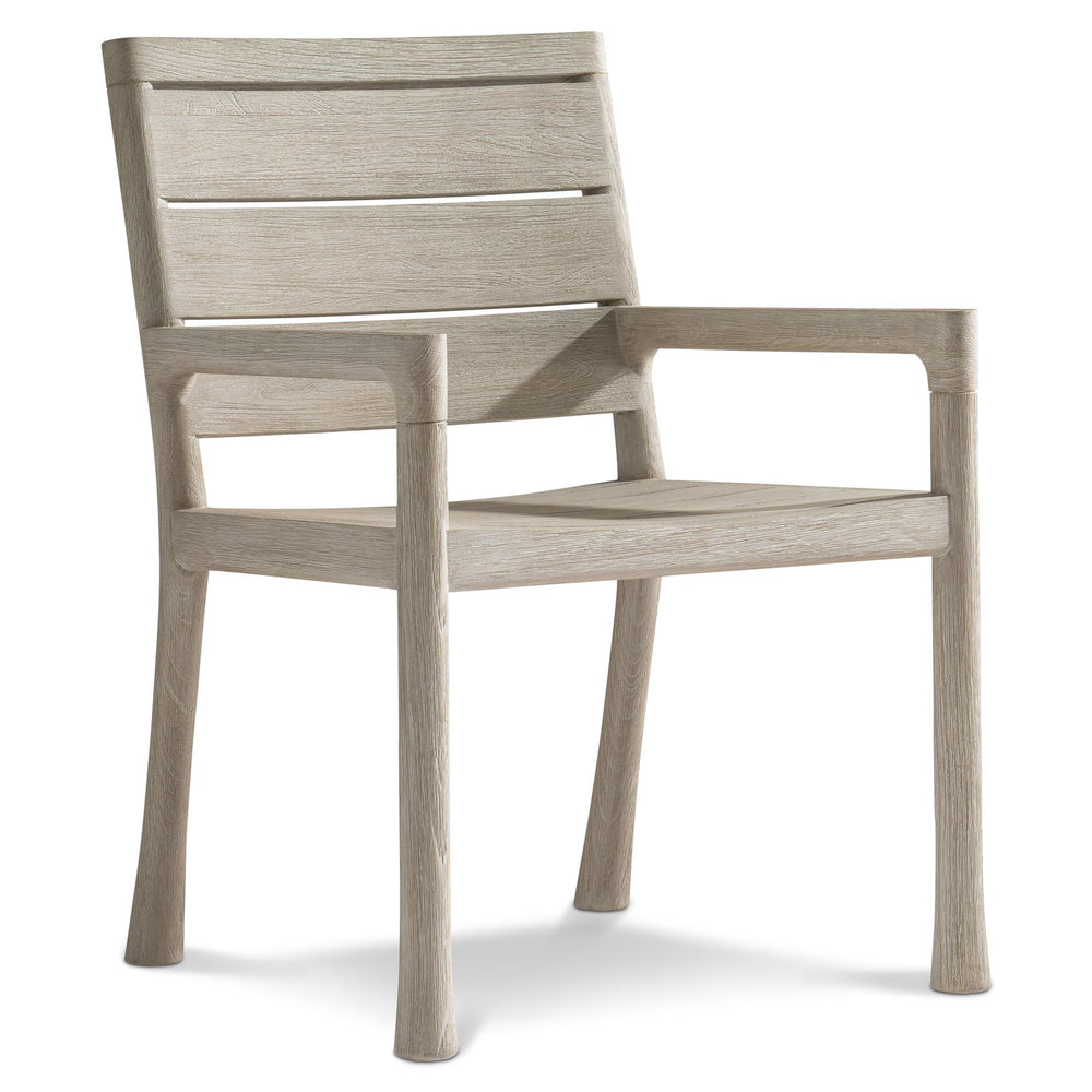 Bernhardt Marco Outdoor Arm Chair - Weather-resistant Teak, Slatted Design, Comfortable & Stylish Seating Solution Sea Oat Wood X06556