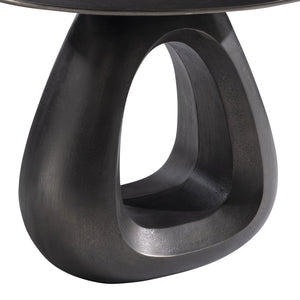 Bernhardt Bernhardt Sculptural Ursa Side Table — Black Nickel Cast Aluminum Teardrop Base, Durable 22"X18" 328405