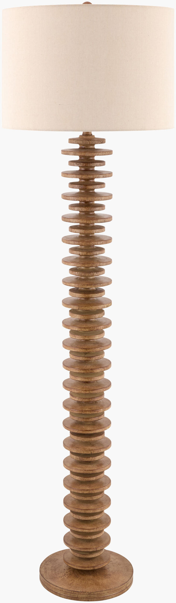 Surya Ukwi 65-inch Elegant Accent Floor Lamp With Linen Shade - Timeless Design For Cozy Illumination Body, Brown,Base, Brown,Shade, Wheat,Finial, Metallic ,Nickel,Harp, Metallic ,Nickel,Cord, Translucent Resin,Resin,Linen,Polyester,Iron Ukw-001