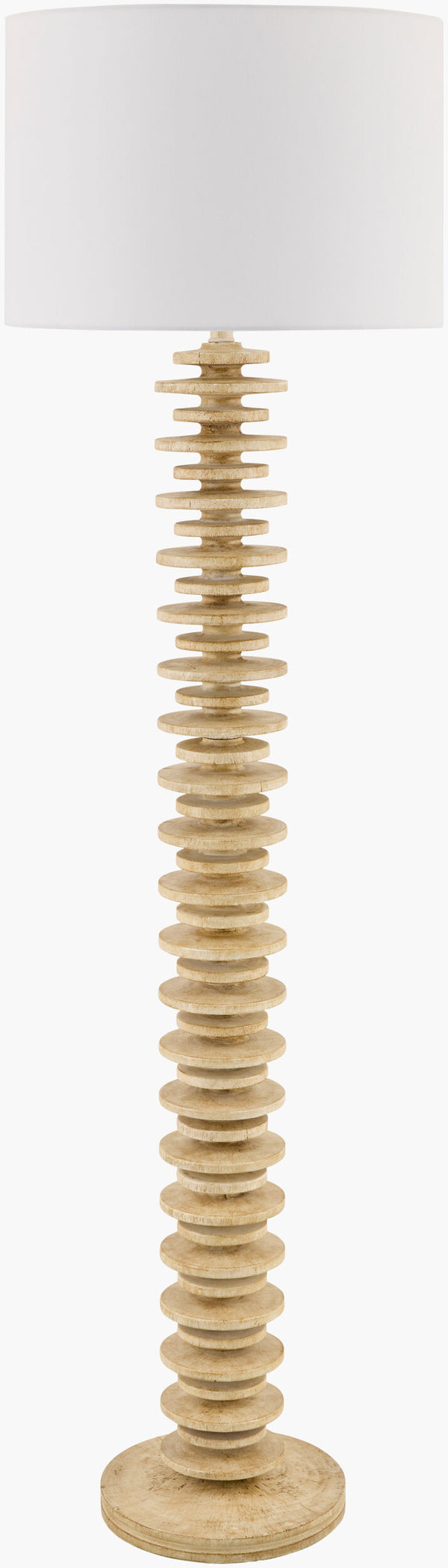 Surya Ukwi 65-inch Elegant Accent Floor Lamp With Linen Shade - Timeless Design For Cozy Illumination Body, Beige,Base, Beige,Shade, White,Finial, Beige,Harp, Metallic ,Nickel,Cord, Translucent Resin,Resin,Linen,Polyester,Iron Ukw-003