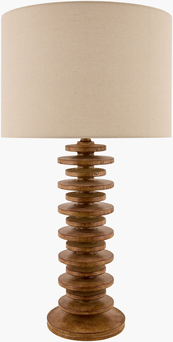 Surya Ukwi 31" Tall Accent Table Lamp With Luxurious Linen Shade - Timeless Elegance For Any Decor Body, Brown,Base, Brown,Shade, Wheat,Finial, Brown,Harp, Metallic ,Gold,Cord, Translucent Resin,Resin,Linen,Polyester,Iron Ukw-005