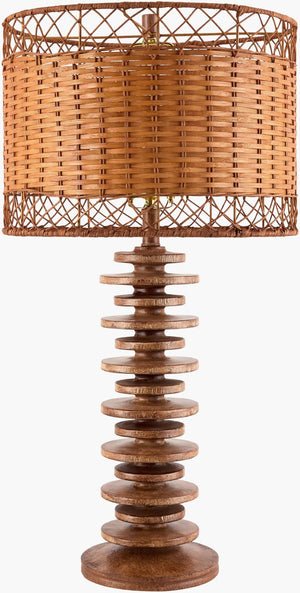 Livabliss Ukwi Sculptural Resin Table Lamp with Seagrass Shade for Warm Ambient Living Spaces UKW-006