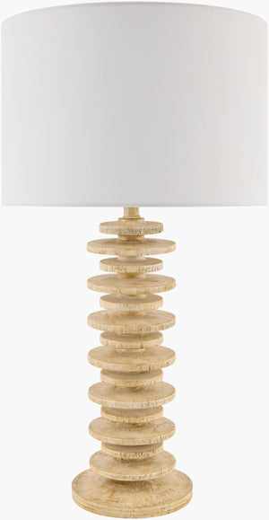 Surya Ukwi 31" Tall Accent Table Lamp With Luxurious Linen Shade - Timeless Elegance For Any Decor Body, Beige,Base, Beige,Shade, White,Finial, Beige,Harp, Metallic ,Nickel,Cord, Translucent Resin,Resin,Linen,Polyester,Iron Ukw-007