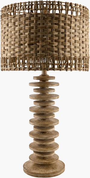 Livabliss Ukwi Tall Resin Accent Lamp with Seagrass Shade for Warm Ambient Living Room Glow UKW-008