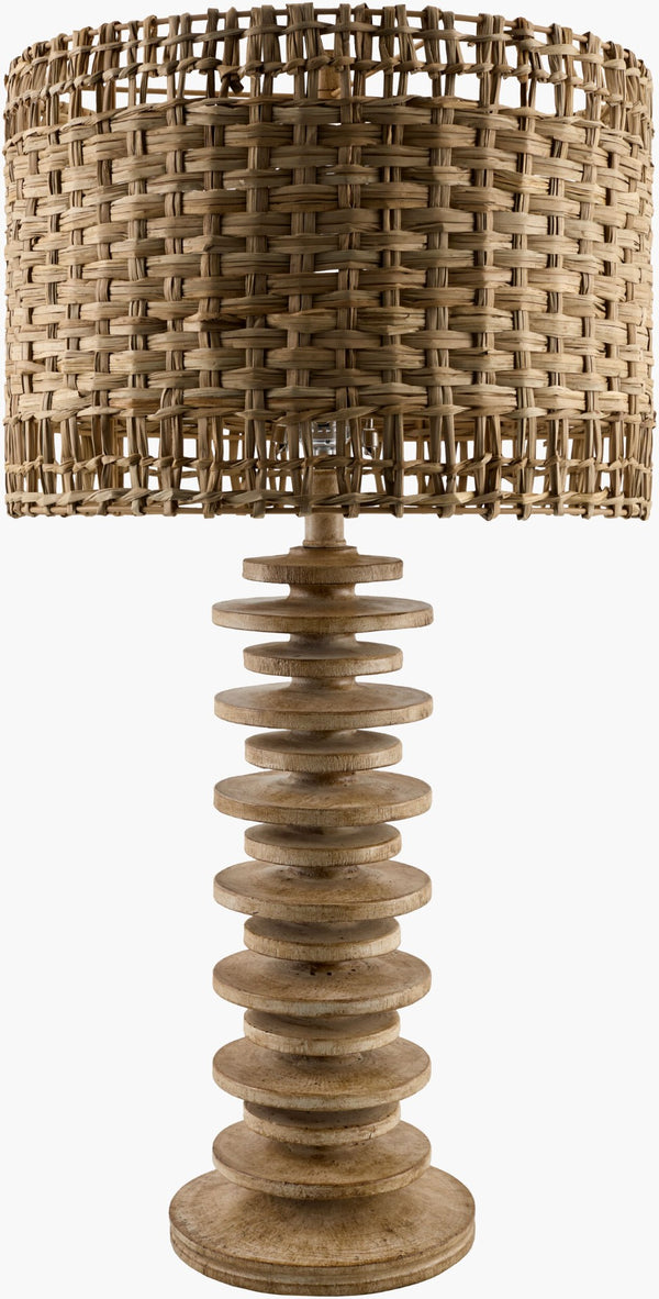 Livabliss Ukwi Tall Resin Accent Lamp with Seagrass Shade for Warm Ambient Living Room Glow UKW-008
