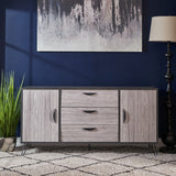 Christopher Knight Home® - Noble House - Sincere Mid Century Modern Two Toned Grey Oak Finished Faux Wood Cabinet