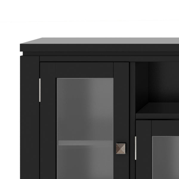 English Elm Cosmopolitan 72" Wide Black Media Stand - Sleek Solid Wood Tv Storage With Modern Design & Organization B136P158551
