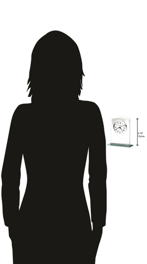 Hekman Furniture 645716 Medina Tabletop Clock - Elegant Glass Design With Silver Bezel, Perfect For Home Or Office Decor  Medina Tabletop Clock 645716