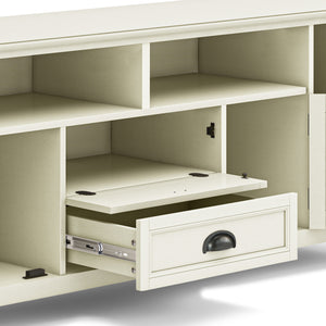 English Elm Burlington 72" Tv Media Stand In Antique White - Handcrafted Storage, Timeless Design & Durability B136P159512