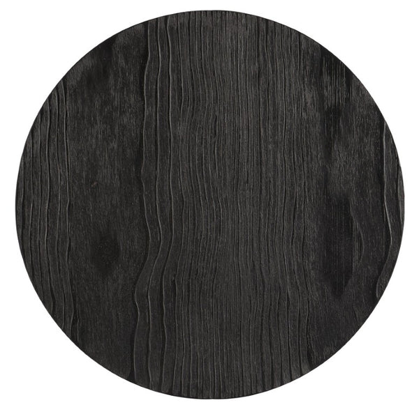 Hooker Furniture Chapman Charred Black Shou Sugi Ban Side Table — Round 20" Accent Table With Metal Base, Rustic Elegance 6033-50004-99