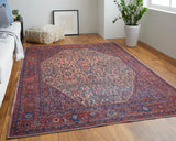 Feizy Rugs Rawlins Polyester Machine Made Bohemian & Eclectic Rug Red/Tan/Blue 8'-10" x 12'