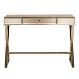 Homelegance By Top-Line Syrus Mirrored 1-Drawer Campaign Desk Gold Mirror