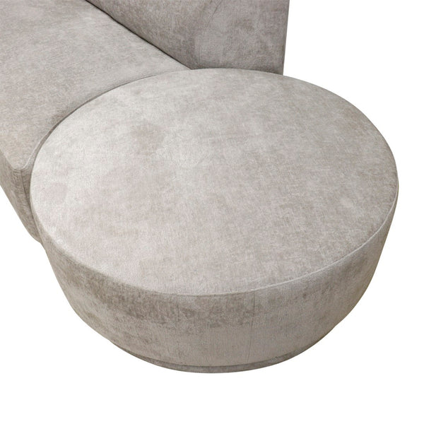 Pasargad Amalfi Design Sofa With Swivel Ottoman & 2 Pillows – Versatile Comfort In Beige Upholstery Beige Poly Fabric Pdy-22093