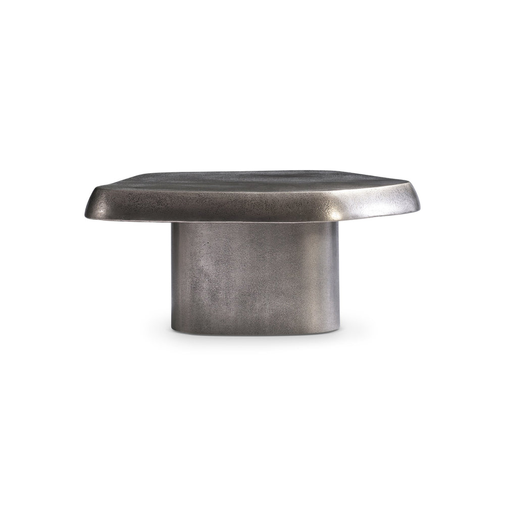 Bernhardt Clawson Cocktail Table - Stunning Graphite Aluminum Design With Unique Organic Shape For Modern Spaces Graphite Aluminum 338014a