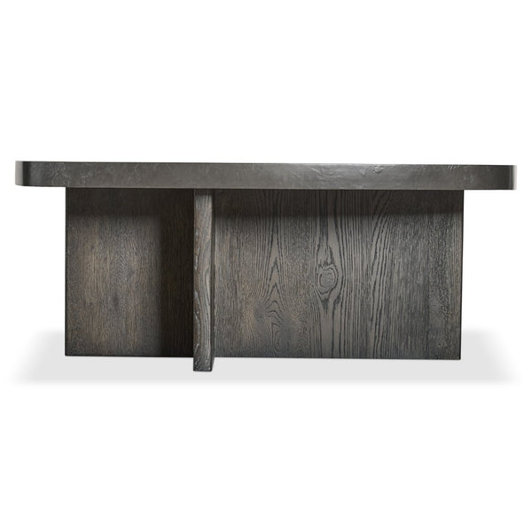 Bernhardt Bernhardt Monroe Stone Top Cocktail Table Sculptural Wood Base for Modern Living Rooms 574014