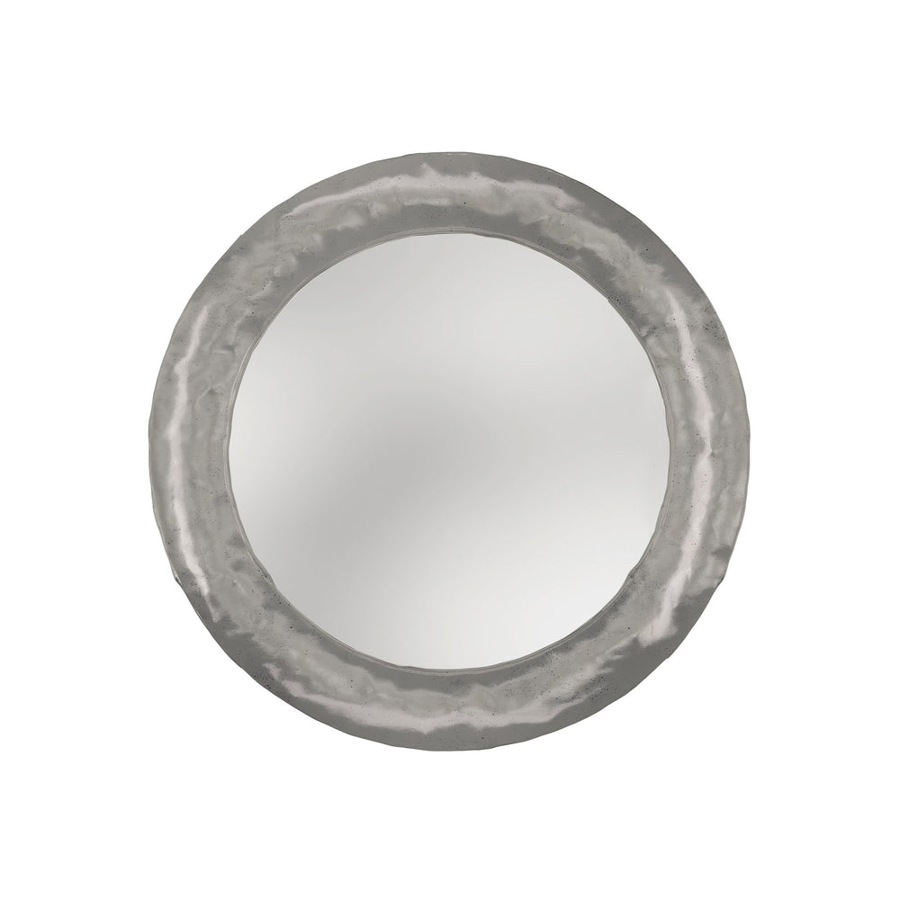 Bernhardt Bernhardt Prado Round Wall Mirror 40" — Hand‑Hammered Bright Graphite Cast‑Aluminum Frame, Artisanal Flair 324333