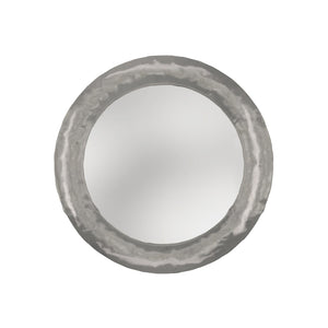 Bernhardt Bernhardt Prado Round Wall Mirror 40" — Hand‑Hammered Bright Graphite Cast‑Aluminum Frame, Artisanal Flair 324333