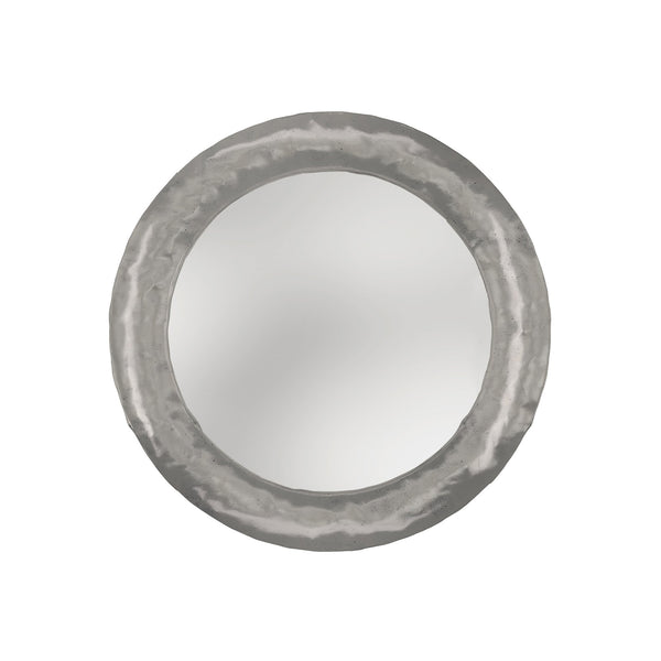Bernhardt Bernhardt Prado Round Wall Mirror 40" — Hand‑Hammered Bright Graphite Cast‑Aluminum Frame, Artisanal Flair 324333
