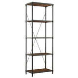 Homelegance By Top-Line Romilda Industrial Rustic Pipe Frame Bookcase Brown PB wood