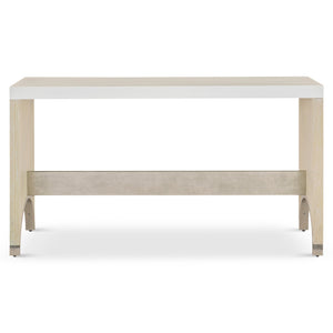 Bernhardt Bernhardt Solaria Console Table 60"W Rustic Modern Faux-Stone Top, Arched Panels & Shiny Nickel Accents 310910