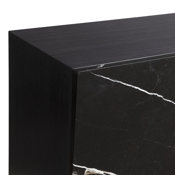Bernhardt Bernhardt Imani Buffet With Nero Marquina Stone Overlays, Onyx Finish, Soft-Close Doors, Sleek Base 316136