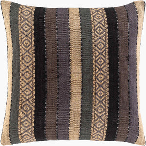 Surya Ulla 18"X18" Accent Pillow - Luxurious Cotton & Jute, Eye-catching Design, Ultimate Comfort & Style Beige Cotton,Jute,Cotton Ull001-1818d