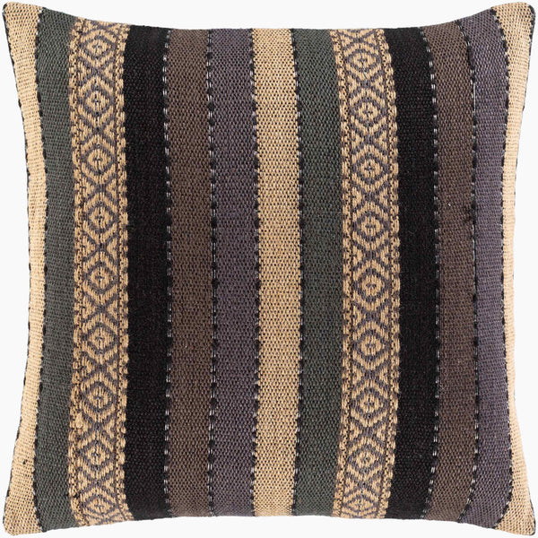 Surya Ulla 18"X18" Accent Pillow - Luxurious Cotton & Jute, Eye-catching Design, Ultimate Comfort & Style Beige Cotton,Jute,Cotton Ull001-1818d