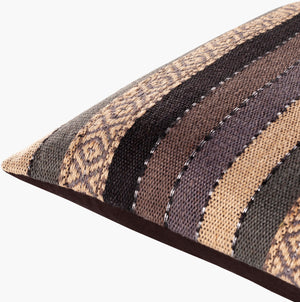 Surya Ulla 18"X18" Accent Pillow - Luxurious Cotton & Jute, Eye-catching Design, Ultimate Comfort & Style Beige Cotton,Jute,Cotton Ull001-1818d