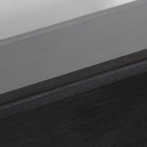 Porter Designs Porter Canberra Coffee Table - Solid Black Mango Wood With Glass Top, Modern Architectural Design Black Wood 05-108-02-9487