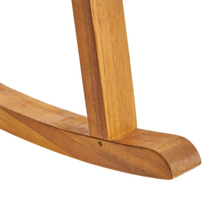 English Elm Champlain Outdoor Acacia Wood Rocking Chair with Cross-back Design and Cushions Teak+Yellow 62685.00YLW