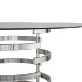 Homelegance By Top-Line Pierce Vortex Base Dining Table Chrome Metal