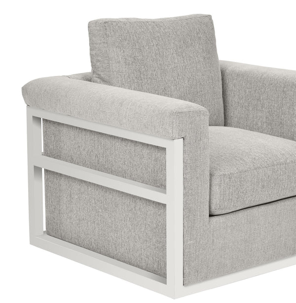 A.R.T. Furniture Atlas Swivel Chair: Elegant Fleur De Sel Finish With Plush Chenille Blend Cushions For Ultimate Comfort White Fabric In A Polyester,Chenille Blend,In A Gray And Beige Coloration 762516-5824