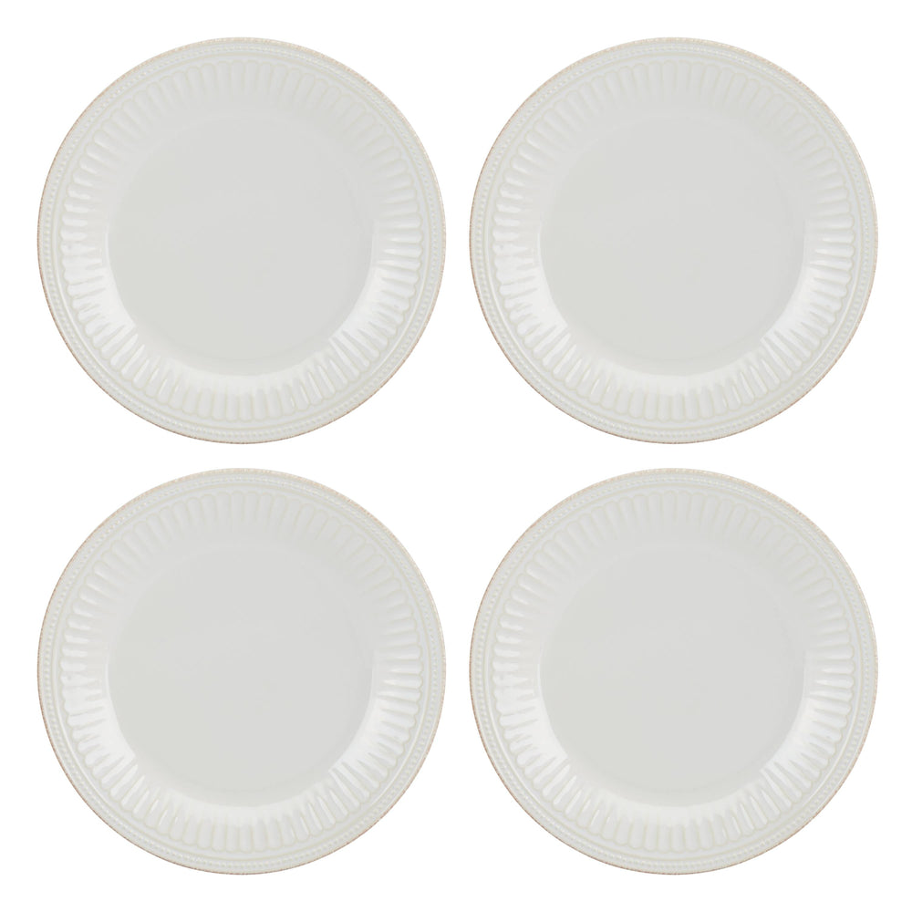 Lenox French Perle Groove Dinner Plates, Set of 4 White, WHITE STONEWARE 895721