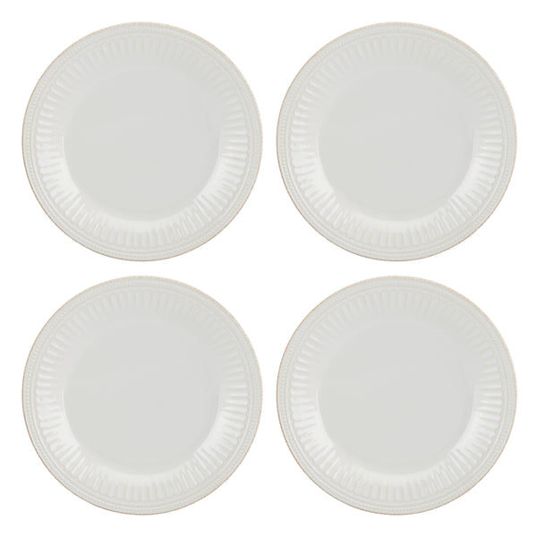 Lenox French Perle Groove Dinner Plates, Set of 4 White, WHITE STONEWARE 895721