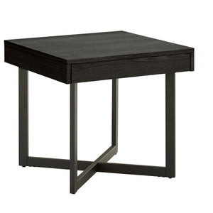 Homelegance By Top-Line Saskai Wood Finish End Table with One Drawer Black MDF