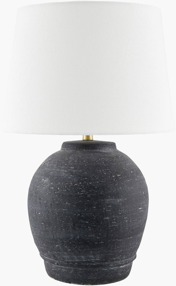 Surya Uluru Hand-painted Ceramic Table Lamp with Linen Shade Arts and Crafts Style ULU-001