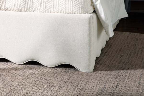 Hooker Furniture Commerce and Market Liv Twin Bed Linen Upholstered Scalloped Base Classic Frame 7228-90833-005-480