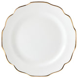 Contempo Luxe Dinner Plate with Microwave-Safe Gold Trim, Chip-Resistant Porcelain