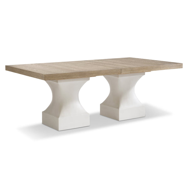 Bernhardt Bernhardt Aventura Dining Table With Marcona White Oak Top, Tusk Pedestals & Two 20" Removable Leaves K1858