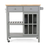 Christopher Knight Home® - Noble House - Byway Contemporary Kitchen Cart with Wheels