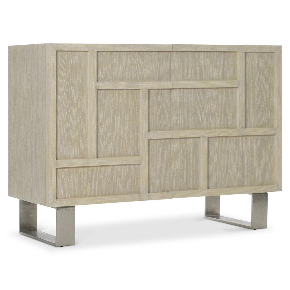 Bernhardt Bernhardt Solaria Door Chest With Dune Quartered Oak Finish, Geometric Overlays & Shiny Nickel Legs 310115
