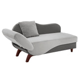 Homelegance By Top-Line Verbena Two-Tone Dark & Light Functional Chaise With 1 Pillow Grey Polyester