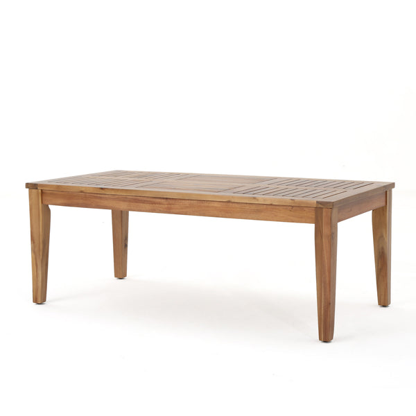 English Elm Christopher Knight Home® - HAMPTON Acacia Wood Coffee Table with Slat Top, Weather-Resistant Durable Hardwood, 44.9" L Natural 60399.00