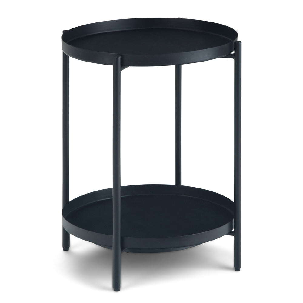 English Elm Monet Metal End Table - Sleek Industrial Design With Reversible Tray Top And Open Shelf Storage B136P158947