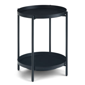 English Elm Monet Metal End Table - Sleek Industrial Design With Reversible Tray Top And Open Shelf Storage B136P158947