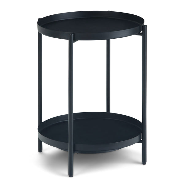 English Elm Monet Metal End Table - Sleek Industrial Design With Reversible Tray Top And Open Shelf Storage B136P158947