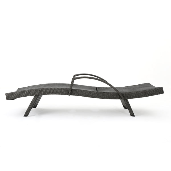 English Elm Christopher Knight Home® - Salem Pe Wicker Chaise Lounge Set - Stylish Adjustable Outdoor Seating For Poolside Comfort & Relaxation 52005.00ARMGRYMP2